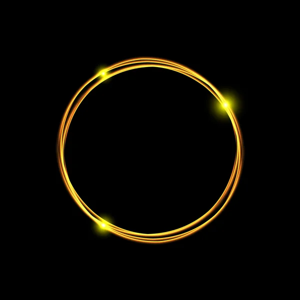 Cadre énergétique. Lumière magique néon cercle d'énergie. Feu lumineux trace de bague. Effet de traînée de tourbillon scintillant — Image vectorielle