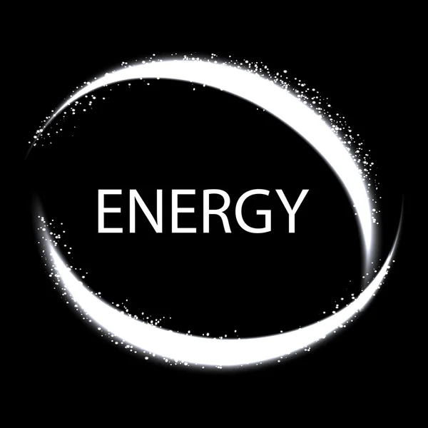 Energy frame. Shining circle banner. Magic light neon energy circle. — Stock Vector