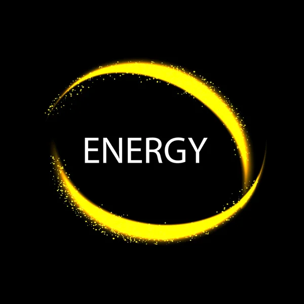 Kerek energia test. Mágikus fény neon energia kör. — Stock Vector