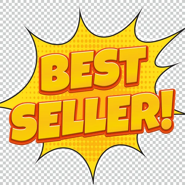 Best Seller. Banner de venta. Estilo de arte pop cómico. Diseño de pancartas. Plantilla de banner. Mejor venta de productos . — Vector de stock