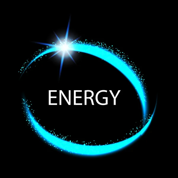 Klatki okrągłe energii. Magia światła neonowe energia kółko. — Wektor stockowy