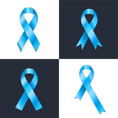 Prostat kanseri kurdele farkındalık koleksiyonu. Açık mavi kurdeleler. Kullanılabilir - kullanımı çok kolay