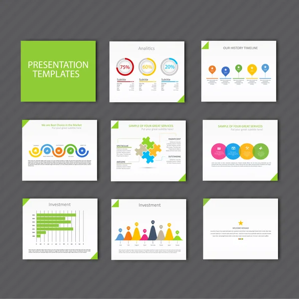 Set infographic presentatiesjabloon, Infographic Element, Business infographic. — Stockvector