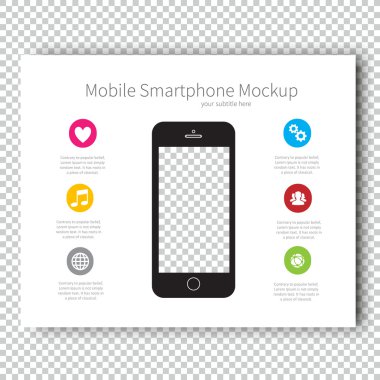 Infographic Mockup cihaz Akıllı Telefon Sunum Şablonu, İş Düzeni tasarım , Modern Stil.