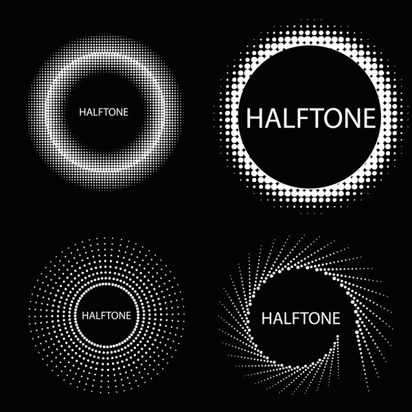 Halftone circle effect set