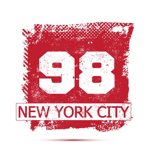 Vintage New York City logo jel inget. Ruházatot nagyon könnyű használni — Stock Vector