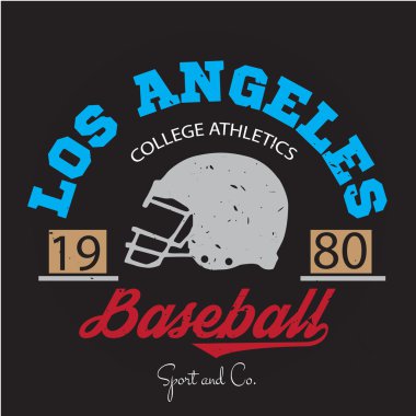 Los angeles atletik Şampiyonlar üniversite varcity beyzbol futbol logo, arma, işaret.