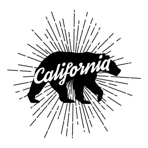 Vintage kalifornischer Bär mit Sonnenbrand. — Stockvektor