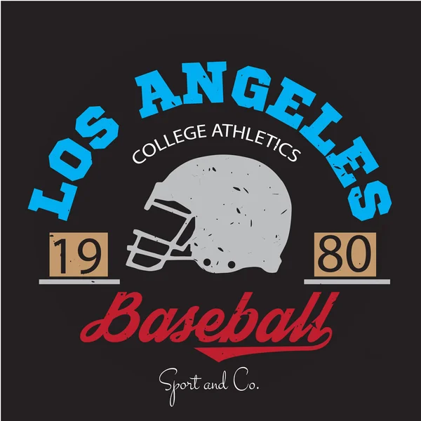 Los angeles athletic champions college varcity baseball football logo, emblem, sign. — Stock Vector