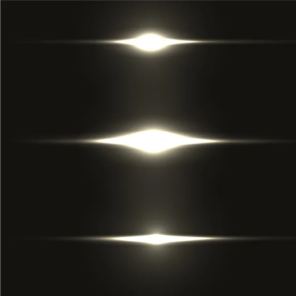 現実的な光はグレア輝き、ハイライトのセットです。美しい明るいレンズ フレアのコレクションです。フラッシュの照明効果. — ストックベクタ