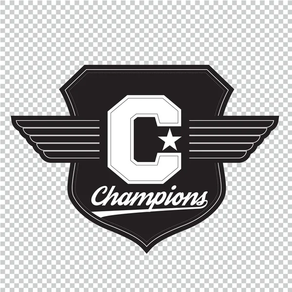 Deporte campeones atléticos universidad equipo de béisbol logotipo de fútbol emblema — Archivo Imágenes Vectoriales