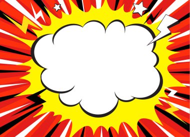 Çizgi roman patlama süper kahraman pop sanat stil radyal çizgiler arka plan. Manga ya da anime hız çerçeve