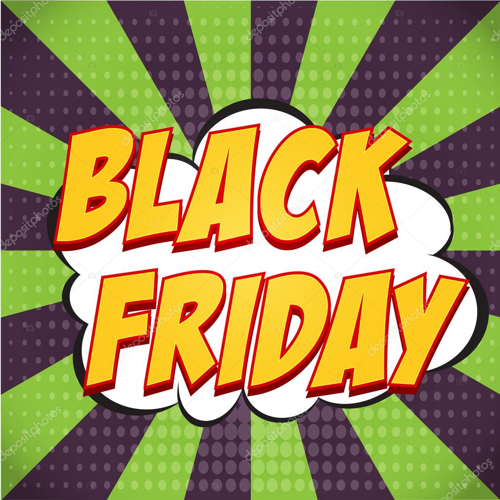 Comic book explosion with text Black Friday. Design for your banner flyer pop art