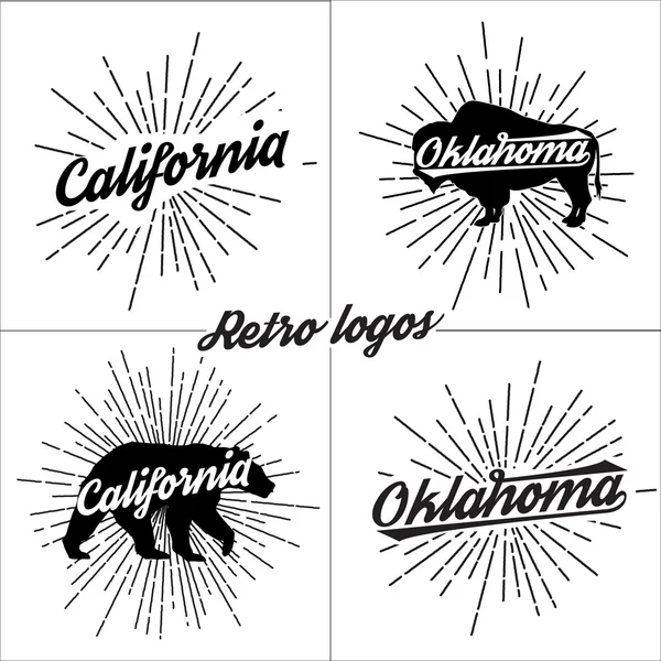 Colección de vectores retro camisetas logos — Vector de stock