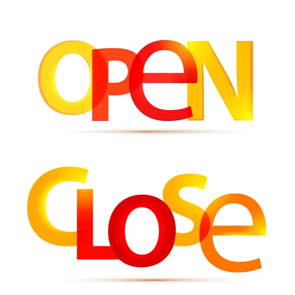 Open and close signs — Stock Vector