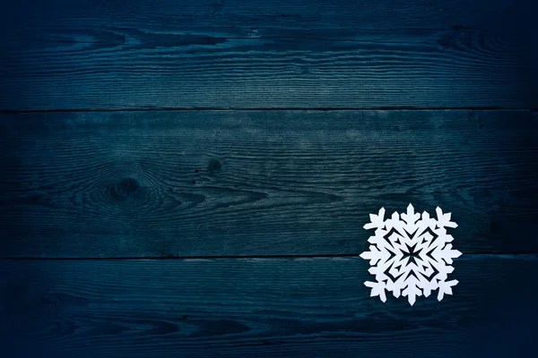 Natale sfondo in legno con fiocchi di neve — Foto Stock