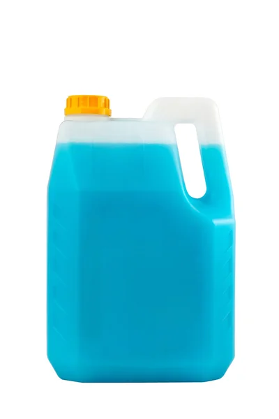 Prodotti per la pulizia. Bottiglia di plastica detergente isolata su ba bianca — Foto Stock
