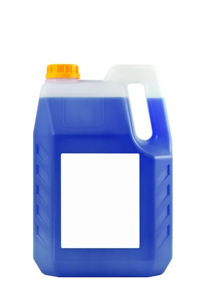 Środków czyszczących. Butelki z tworzyw sztucznych detergentów na białym tle biały ba — Zdjęcie stockowe