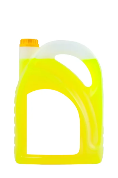 Produtos de limpeza. Frasco de plástico detergente isolado em ba branco — Fotografia de Stock