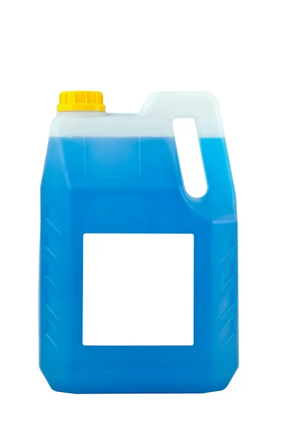 Schoonmaakmiddelen. Wasmiddel plastic fles geïsoleerd op witte ba — Stockfoto