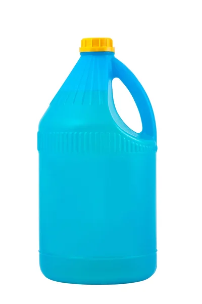 Schoonmaakmiddelen. Wasmiddel plastic fles geïsoleerd op witte ba — Stockfoto