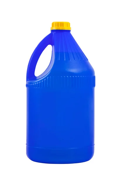 Schoonmaakmiddelen. Wasmiddel plastic fles geïsoleerd op witte ba — Stockfoto