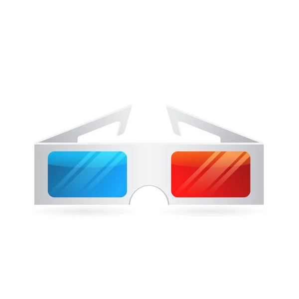 Realistic paper cinema 3D glasses icon isolated on white — Stock Vector