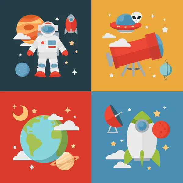 Space theme banners and cards — Stock Vector