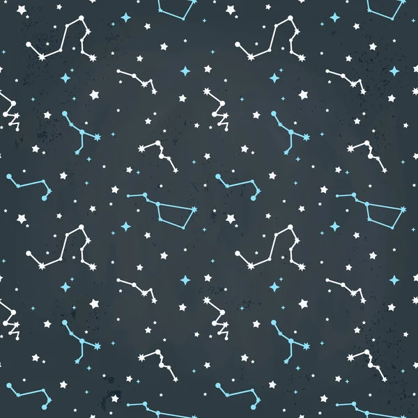 Sömlös upprepande mönster med stjärnor på en himmel — Stock vektor