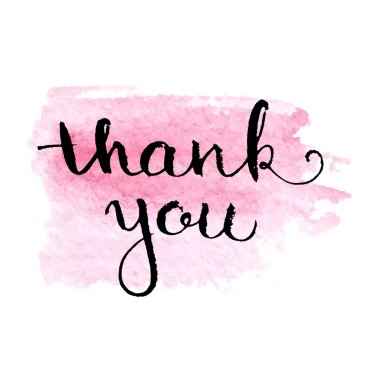 Teşekkür ederim el suluboya ile yazı