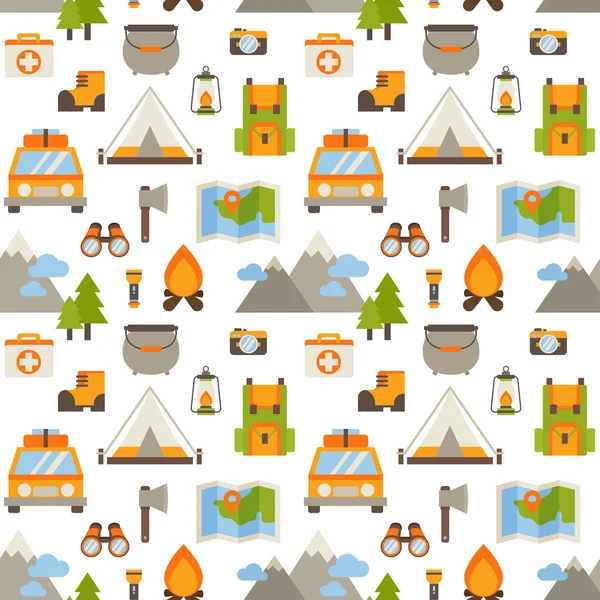 Hiking seamless pattern — Stock Vector