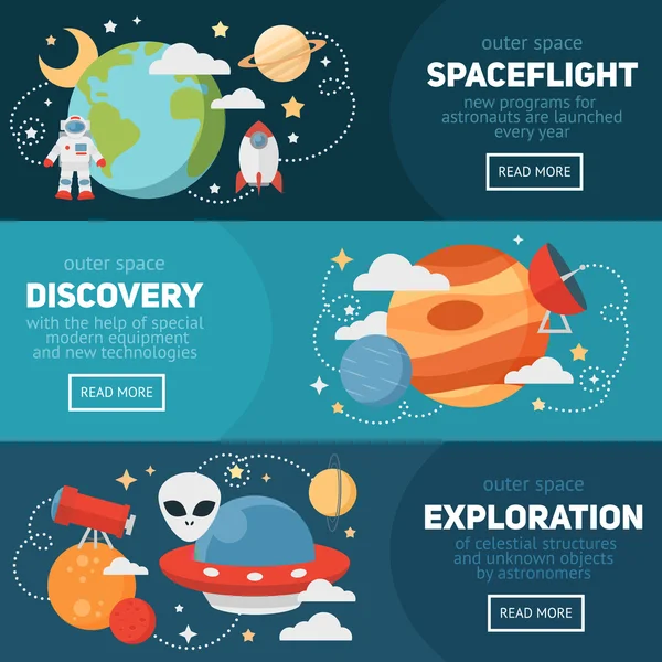 Космічна тема банери і карти — стоковий вектор