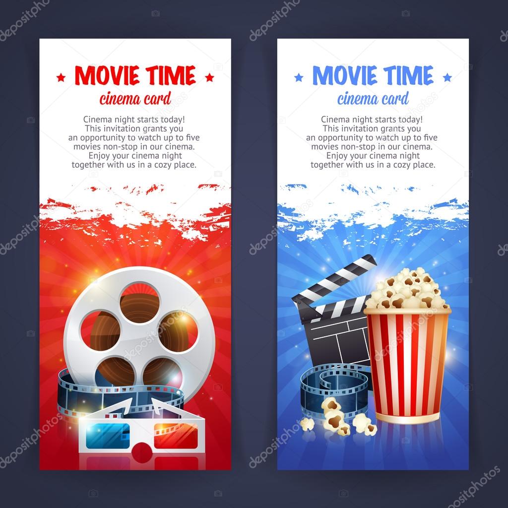 Realistic cinema movie poster template