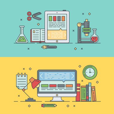 Okul afiş ile ince çizgili eğitim kutsal kişilerin resmi