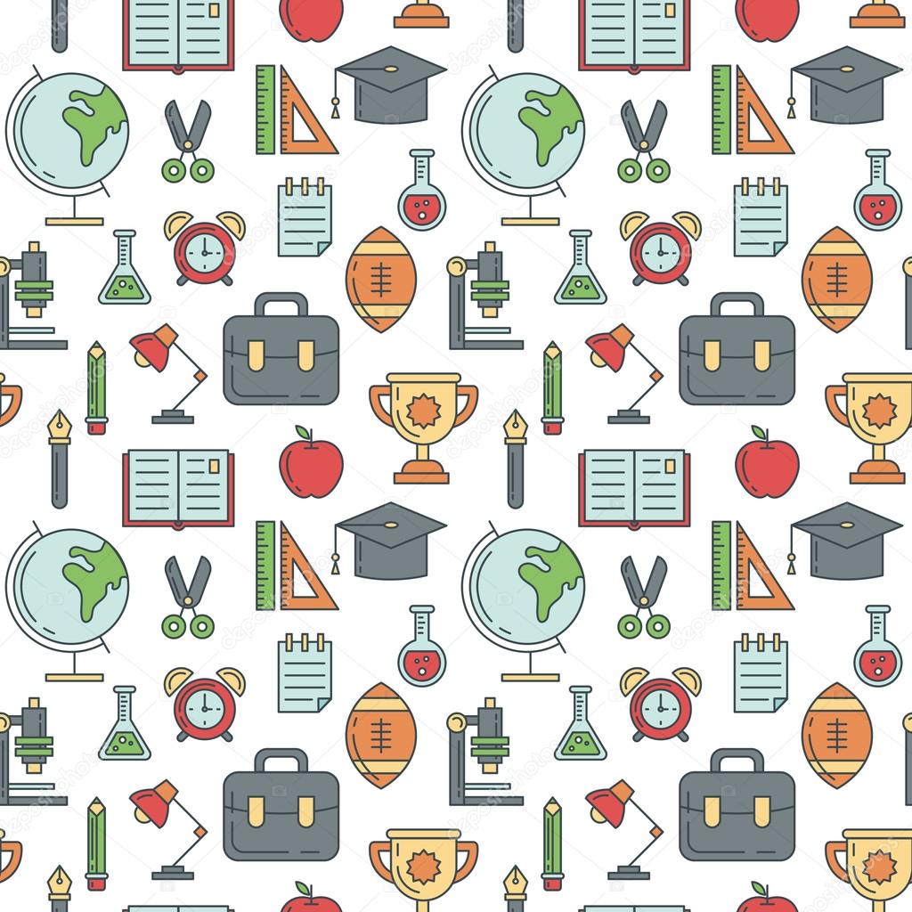 School seamless pattern 