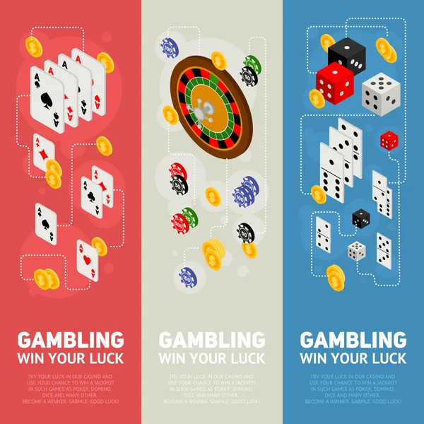Izometrikus koncepció kaszinó szerencsejáték-sablonok Stock Illusztrációk