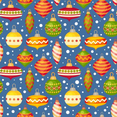 Noel topları ve baubles seamless modeli