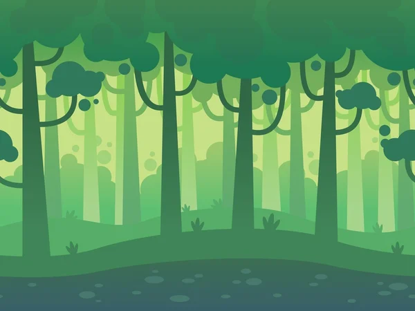 Spiel nahtlose horizontale Wald Hintergrund — Stockvektor