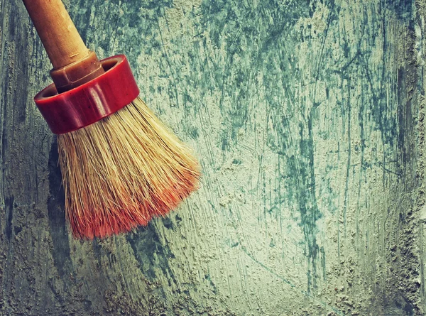 Old paint brush on metal surfaces Royalty Free Stock Images