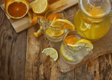 ev yapımı limonata sürahi ve bardak