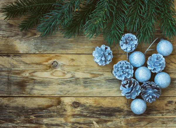 Vánoční pozadí s stříbrné koule — Stock fotografie
