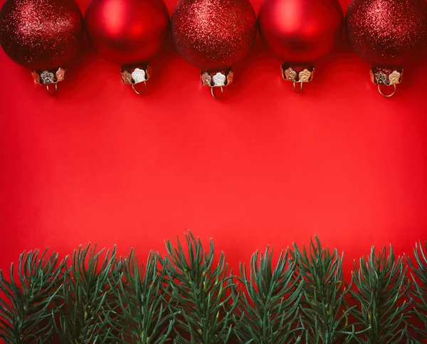 Fondo rojo Decoración de Navidad —  Fotos de Stock