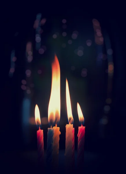 Candele durante compleanno — Foto Stock