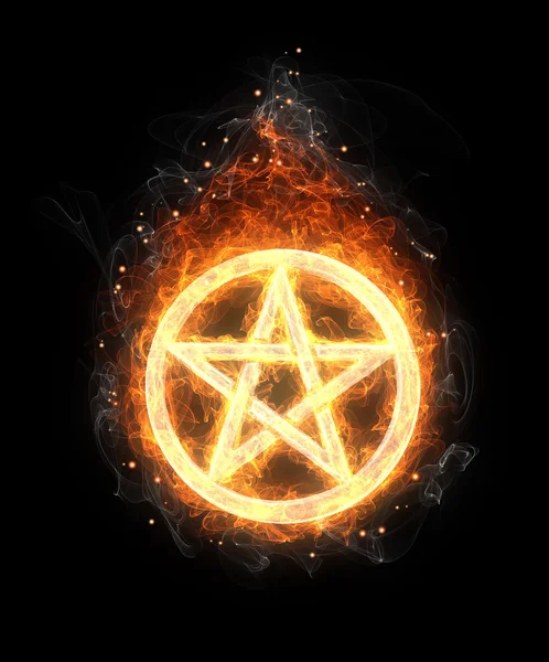 Fire pentagram Royalty Free Φωτογραφίες Αρχείου