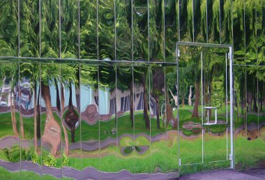 kapı ile yansıtılmış duvar