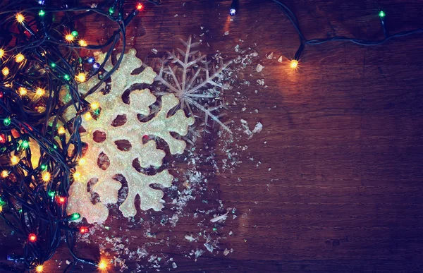 Fond de Noël avec flocons de neige — Photo