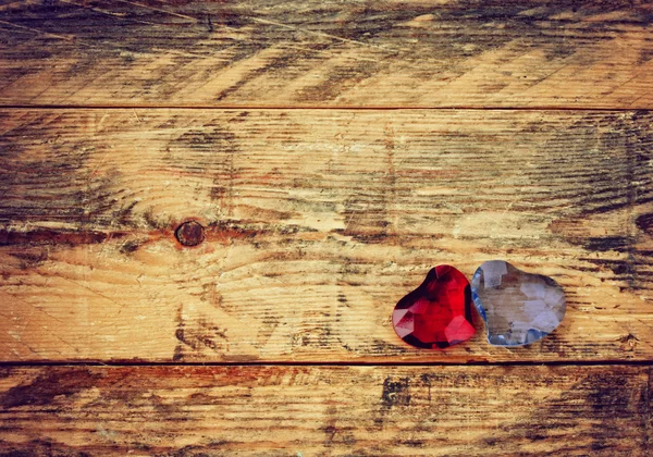 Two glass hearts — Stock Photo, Image