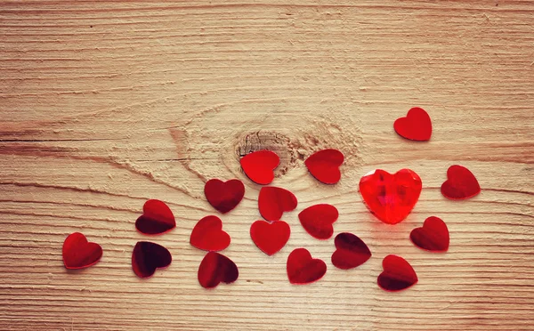 Valentine's day background with confetti, heart — Stock Photo, Image