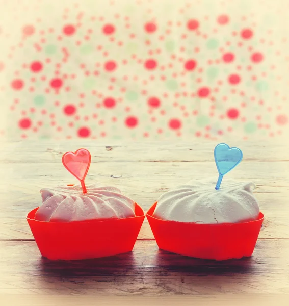 Meringue cake valentine day — Stock Photo, Image