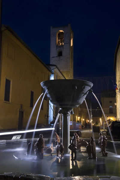 Nativity scene in a fountain — Stock Photo, Image